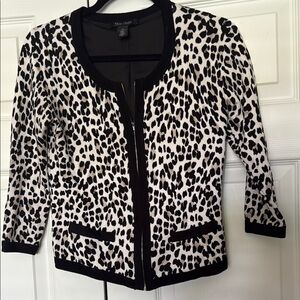 White House Black Market Animal Print Cardigan